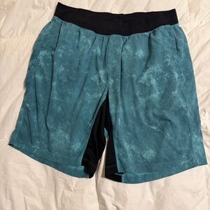 Lululemon | T.H.E. Shorts | Men’s L | 9" Linerless Active | Aqua GreenTie Dye